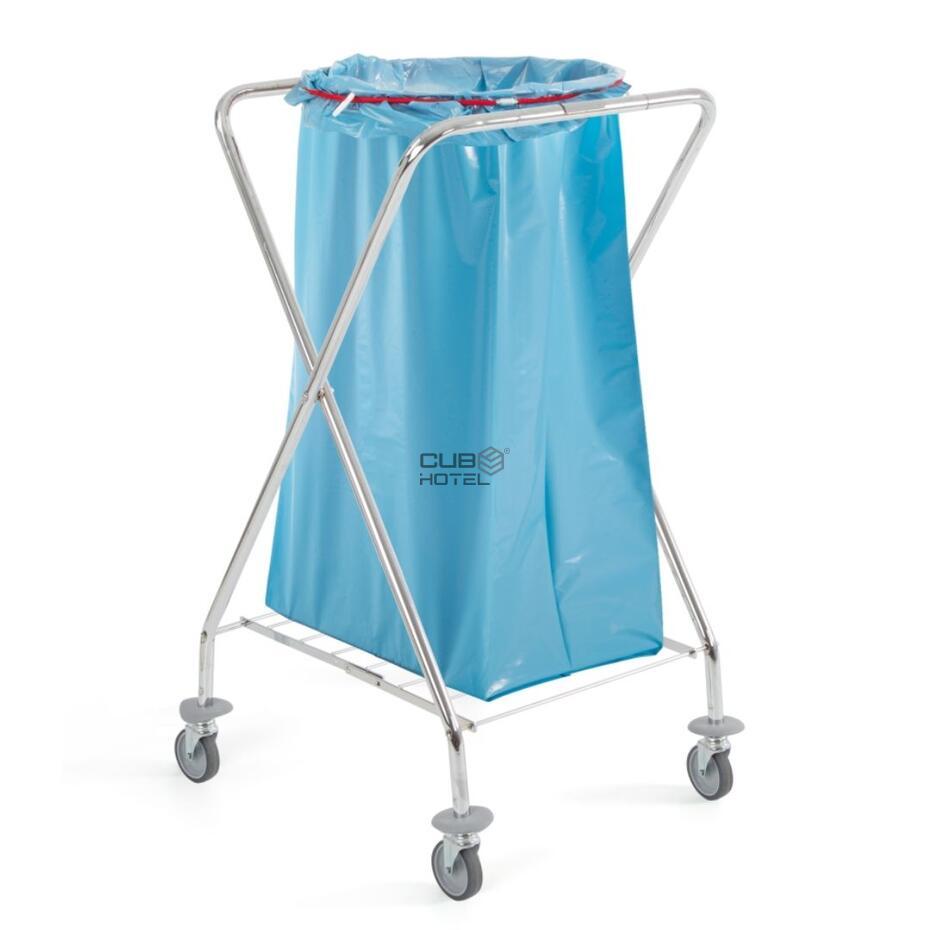 Carro Lavandaria Dust Redondo Cromado 120L